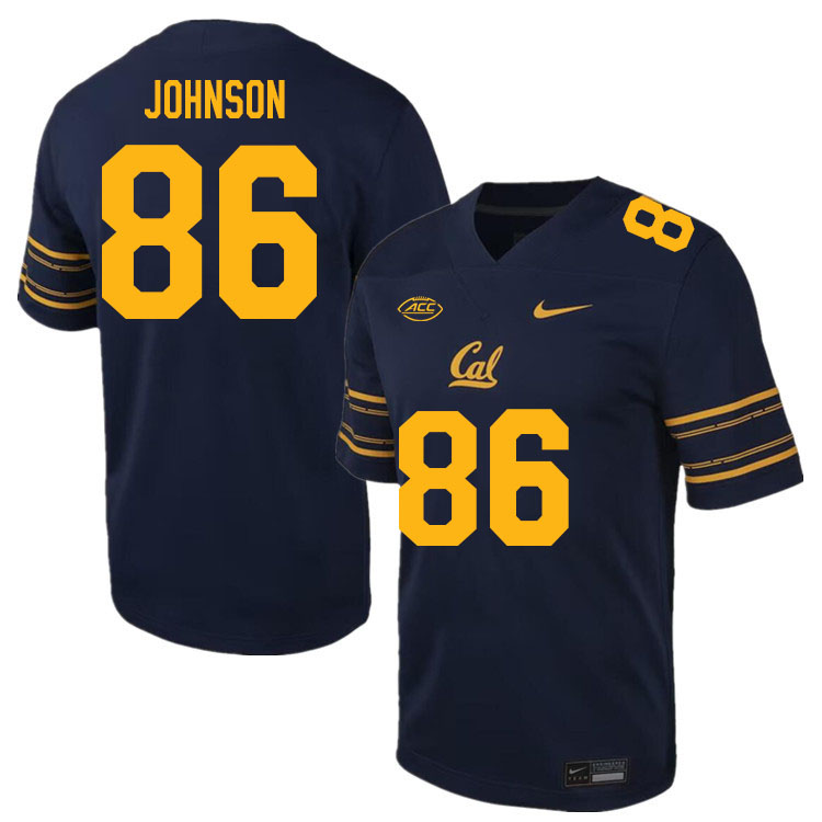 Men #86 Jeffrey Johnson California Golden Bears ACC Conference College Football Jerseys Stitched Sal